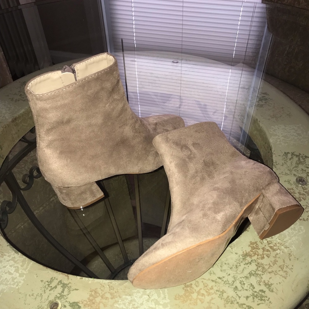 Faux Suede Booties. Excellent Condition!